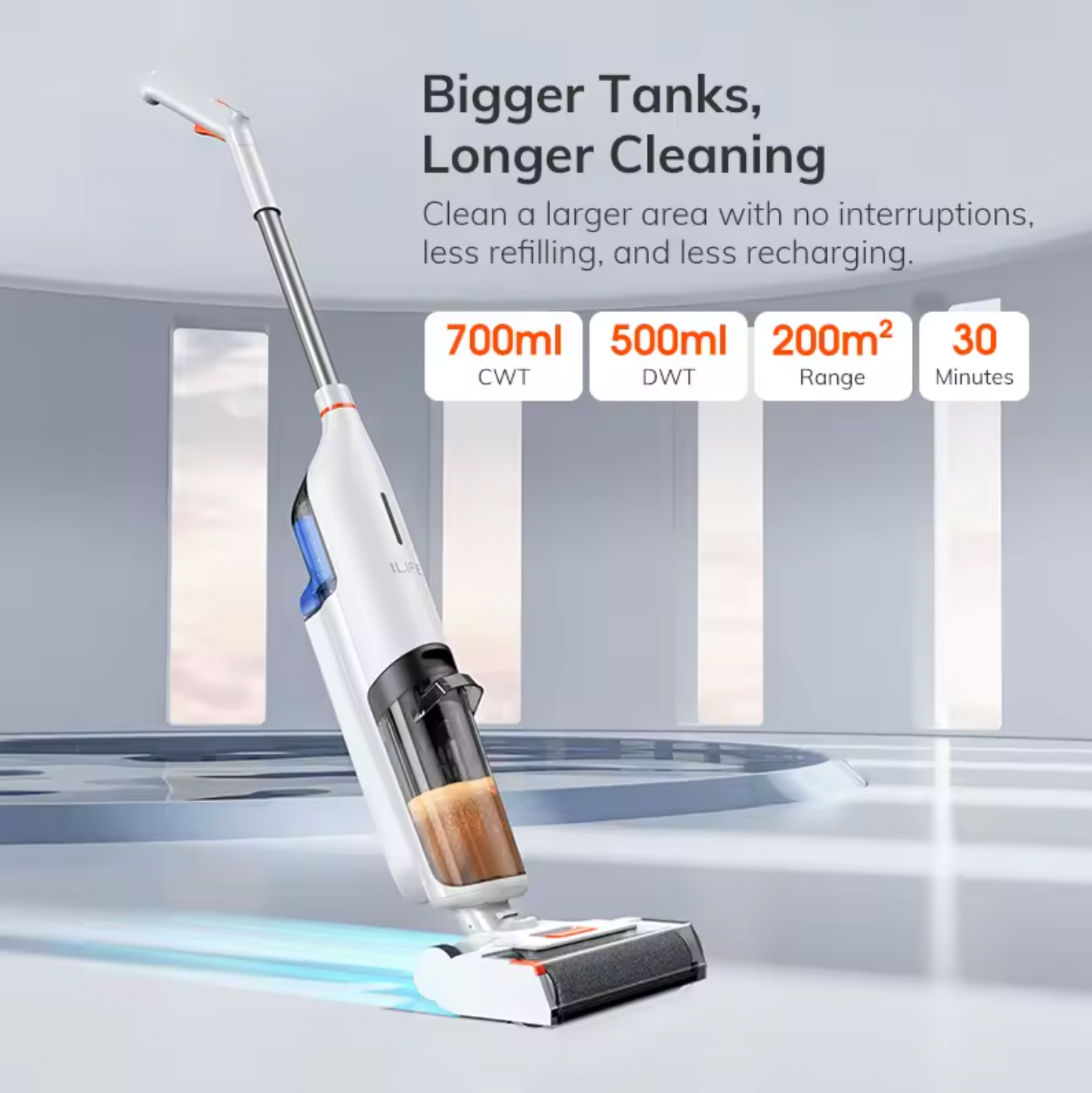 ILIFE W90 Smart Mop – Cordless, Self-Cleaning, Powerful Suction